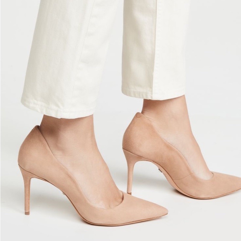 Schutz Blush Suede Wavy Pumps sz 9